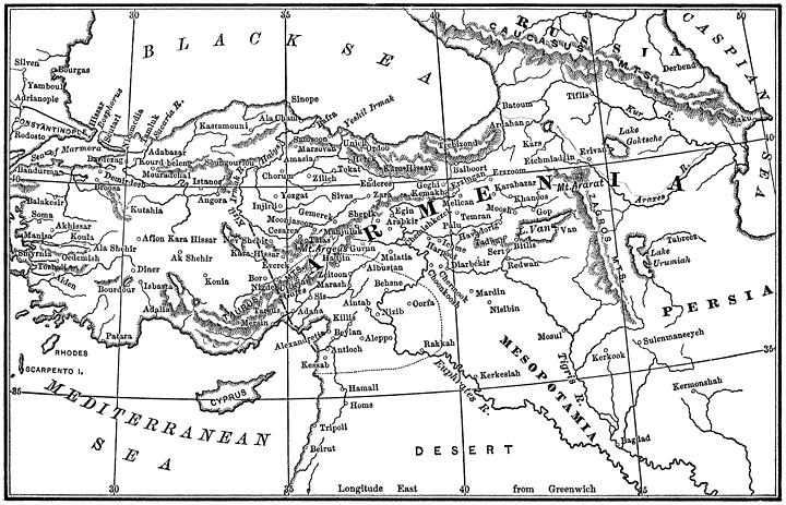 MAP OF ARMENIA.