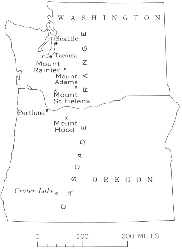 Map of Cascade Range