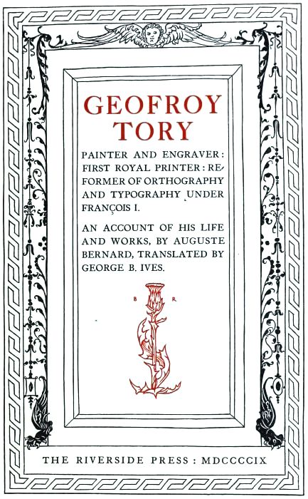 The Project Gutenberg Ebook Of Geofroy Tory By Auguste