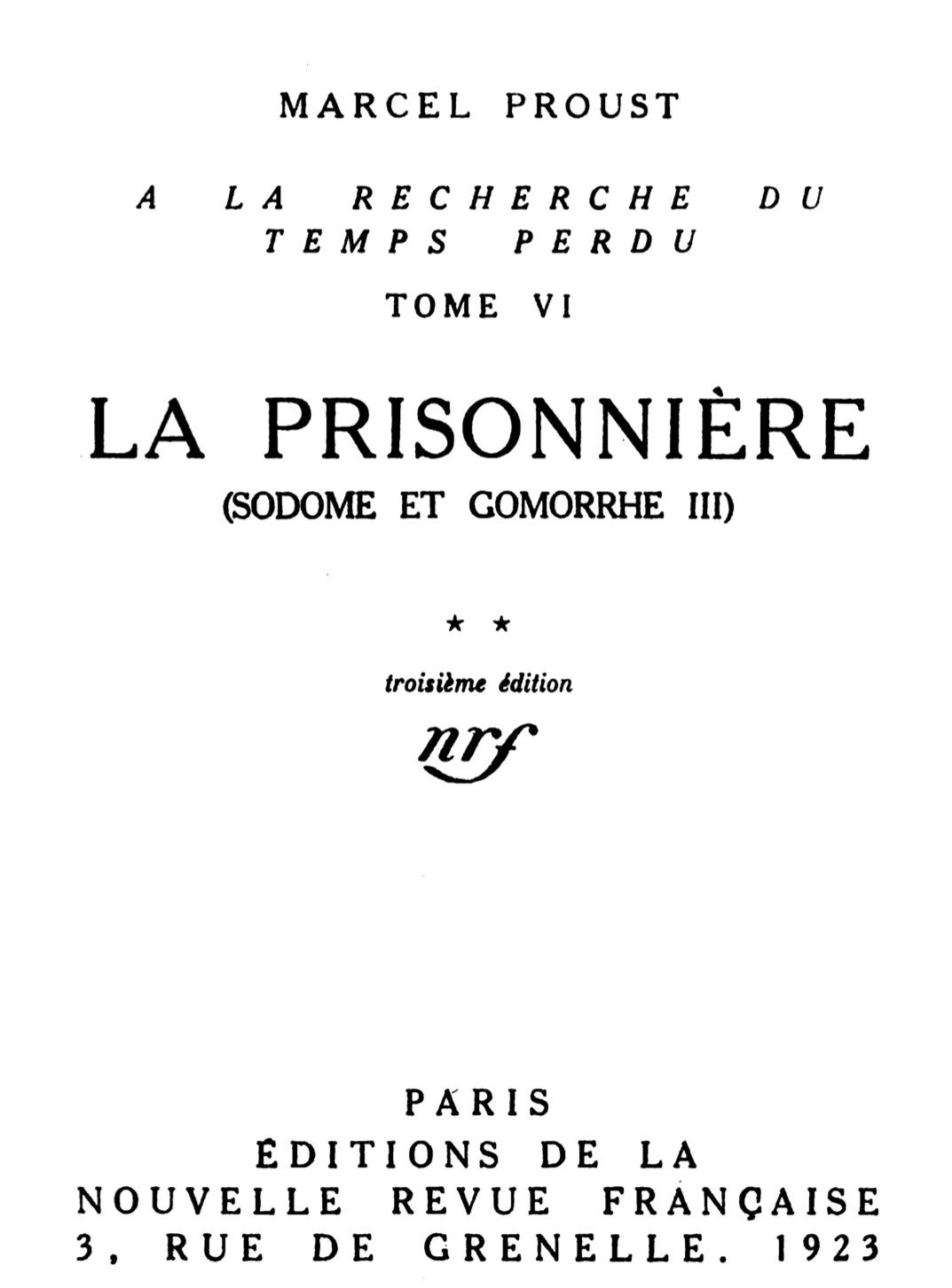 The Project Gutenberg Ebook Of La Prisonniere Sodome Et Gomorrhe Iii By Marcel Proust