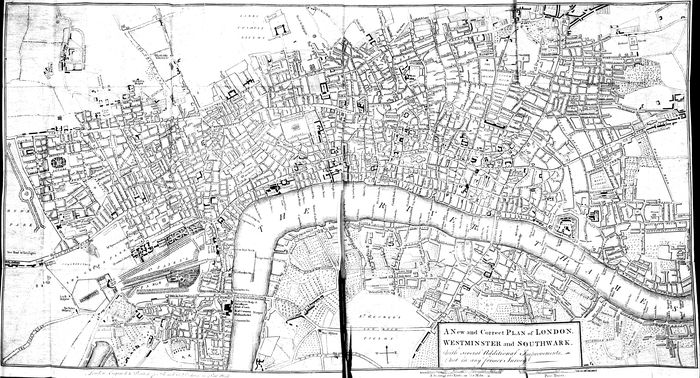 A New and Correct PLAN of LONDON, WESTMINSTER and SOUTHWARK, _with several Additional Improvements, not in any former Survey._