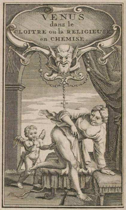 Frontispice: VENUS dans le CLOTRE ou la RELIGIEUSE en CHEMISE.