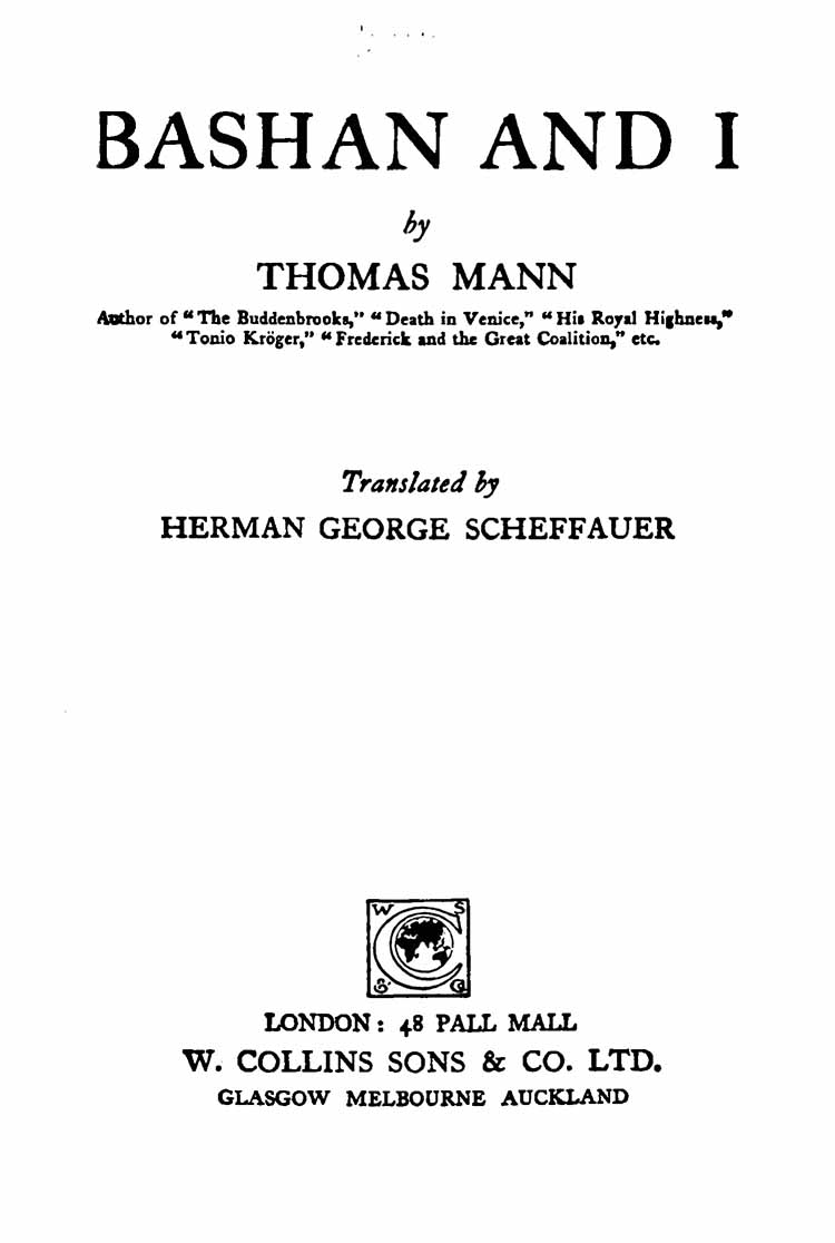 The Project Gutenberg eBook of Bashan and I by Thomas Mann. photo