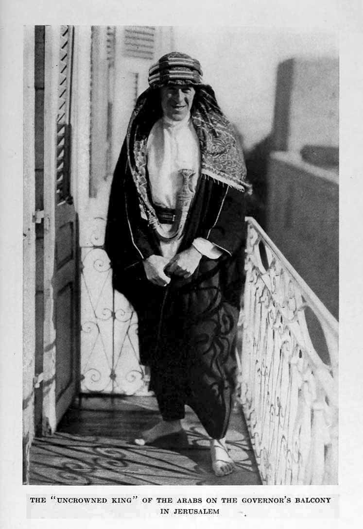 Photograph: THE UNCROWNED KING OF THE ARABS ON THE GOVERNOR'S BALCONY IN JERUSALEM