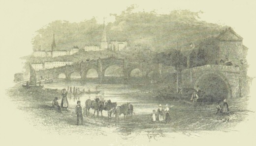 Shrewsbury, with the English and Coleham bridges
