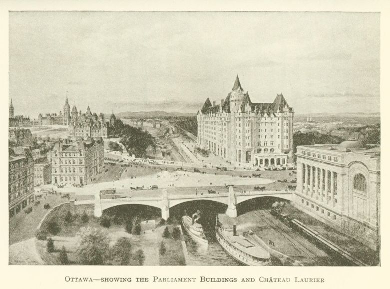 Ottawa--showing the Parliament Buildings and Ch�teau Laurier