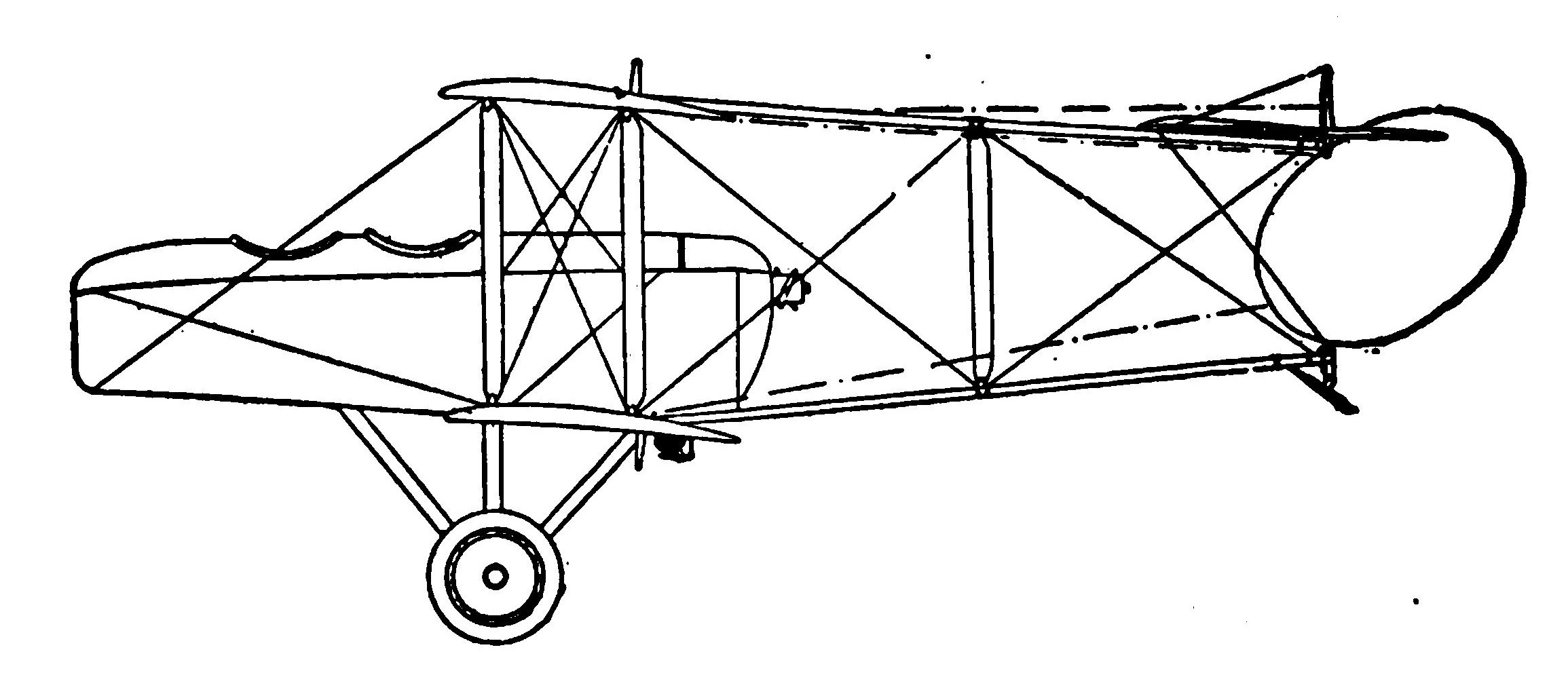 Typical Pusher Body Showing Wings, and Outrigger to Tail Surfaces.