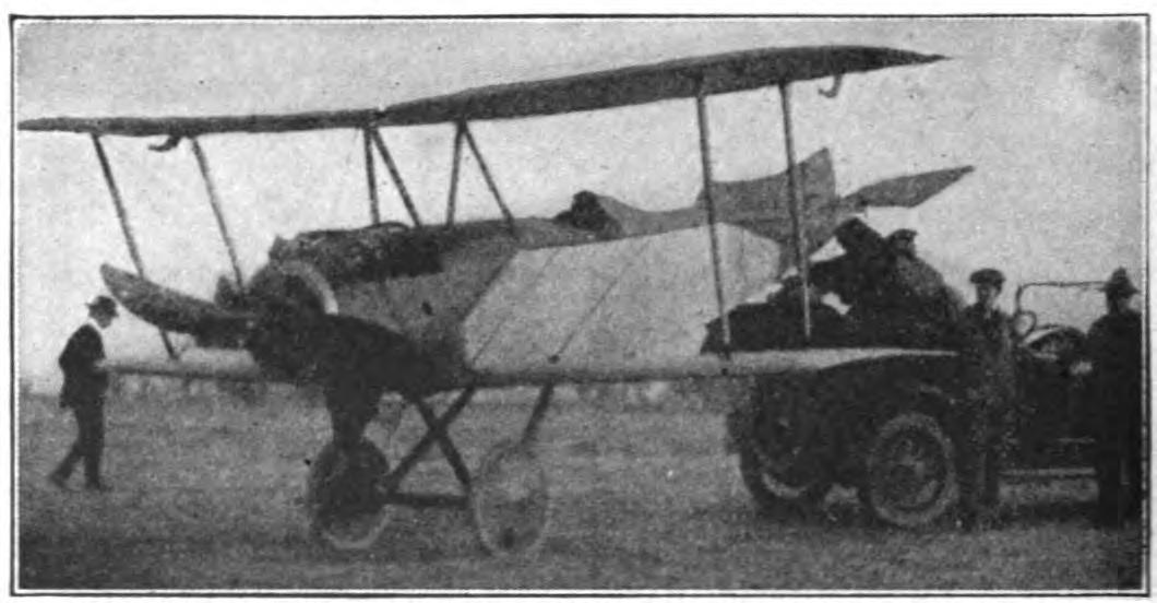 Fig. 1. Curtiss "Baby". Biplane Speed Scout. Equipped with 100 Horsepower Water Cooled Motor.