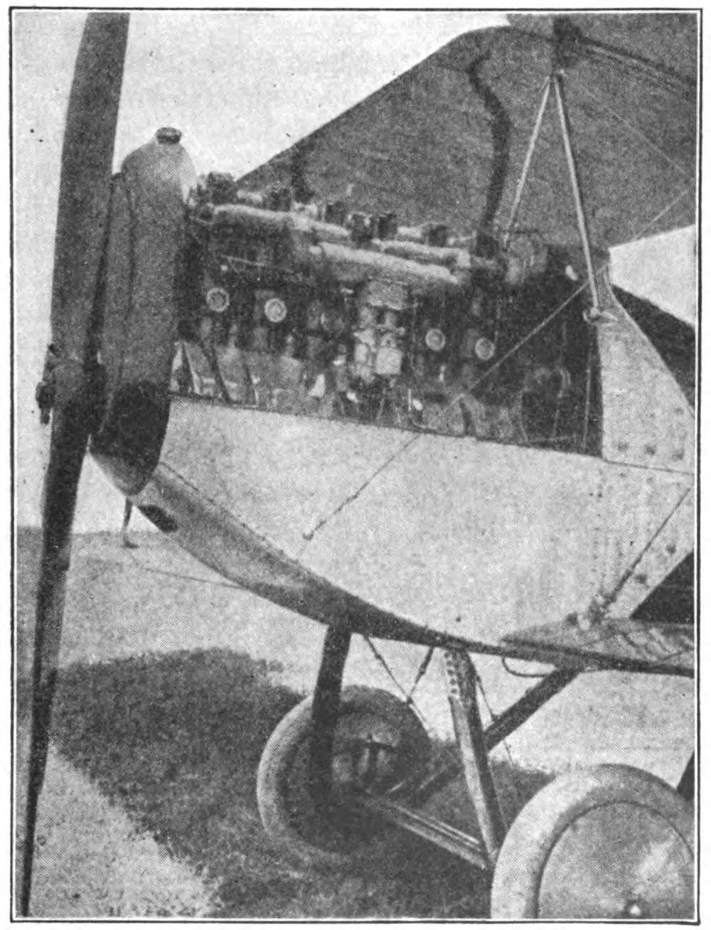 A 6-Cylinder Hall-Scott Motor Installed in a Martin Biplane.