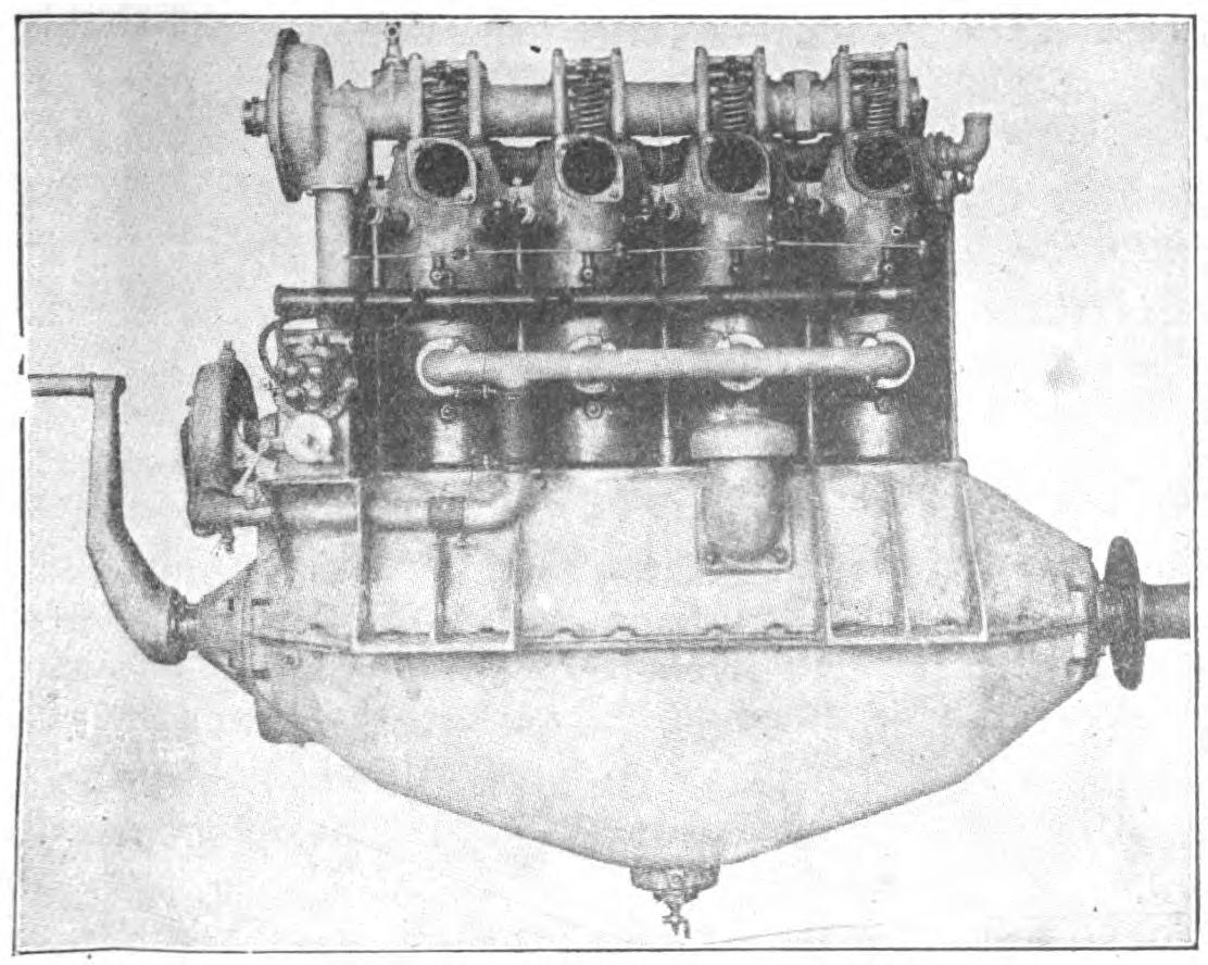 Hall-Scott 4-Cylinder Vertical Water-cooled Motor. 80-90 Horsepower.