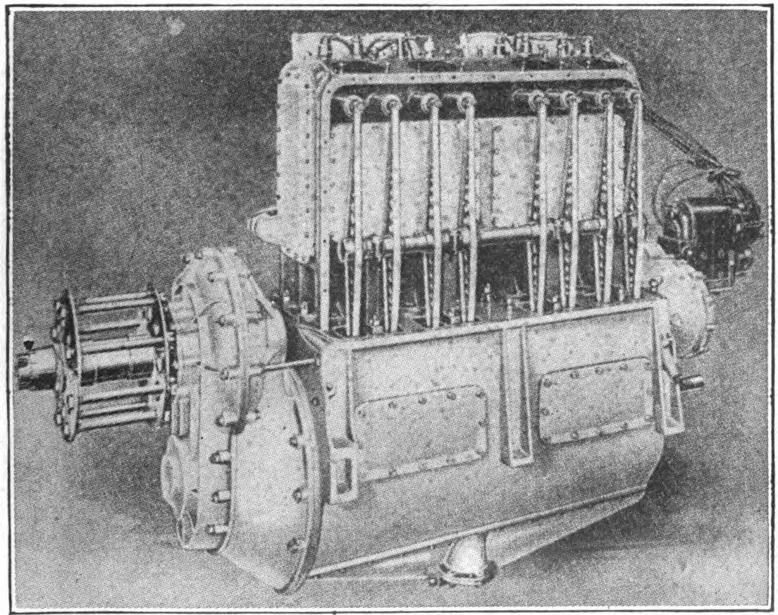 Dusenberg 4-Cylinder Vertical Water Cooled Motor With Reduction Gear.