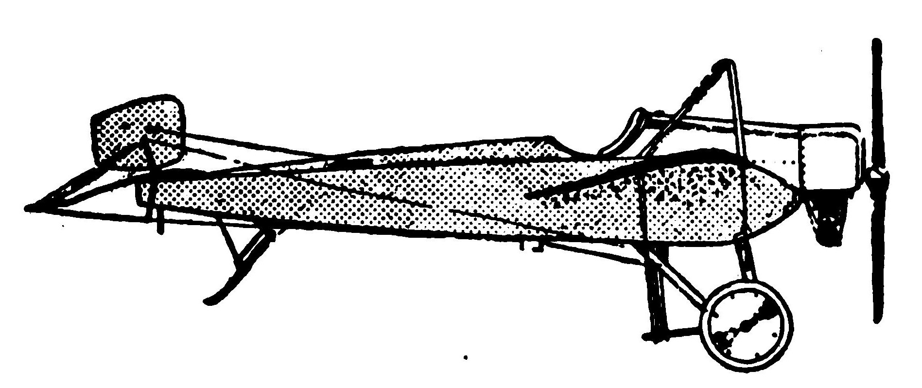 Fig. 3. Caudron Monoplane. Side Elevation.