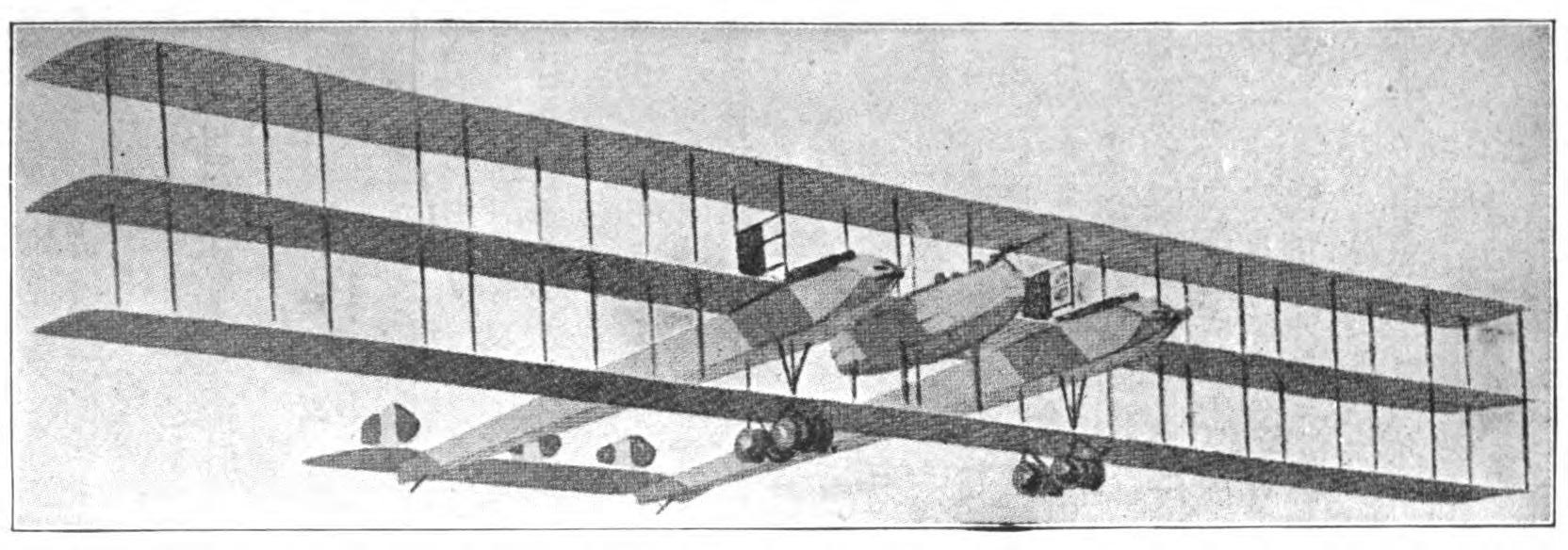 Fig. 11. Caproni Triplane with Three Independent Power Plants.