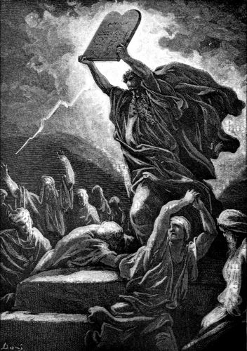 MOSES BREAKING THE TABLETS OF THE LAW.