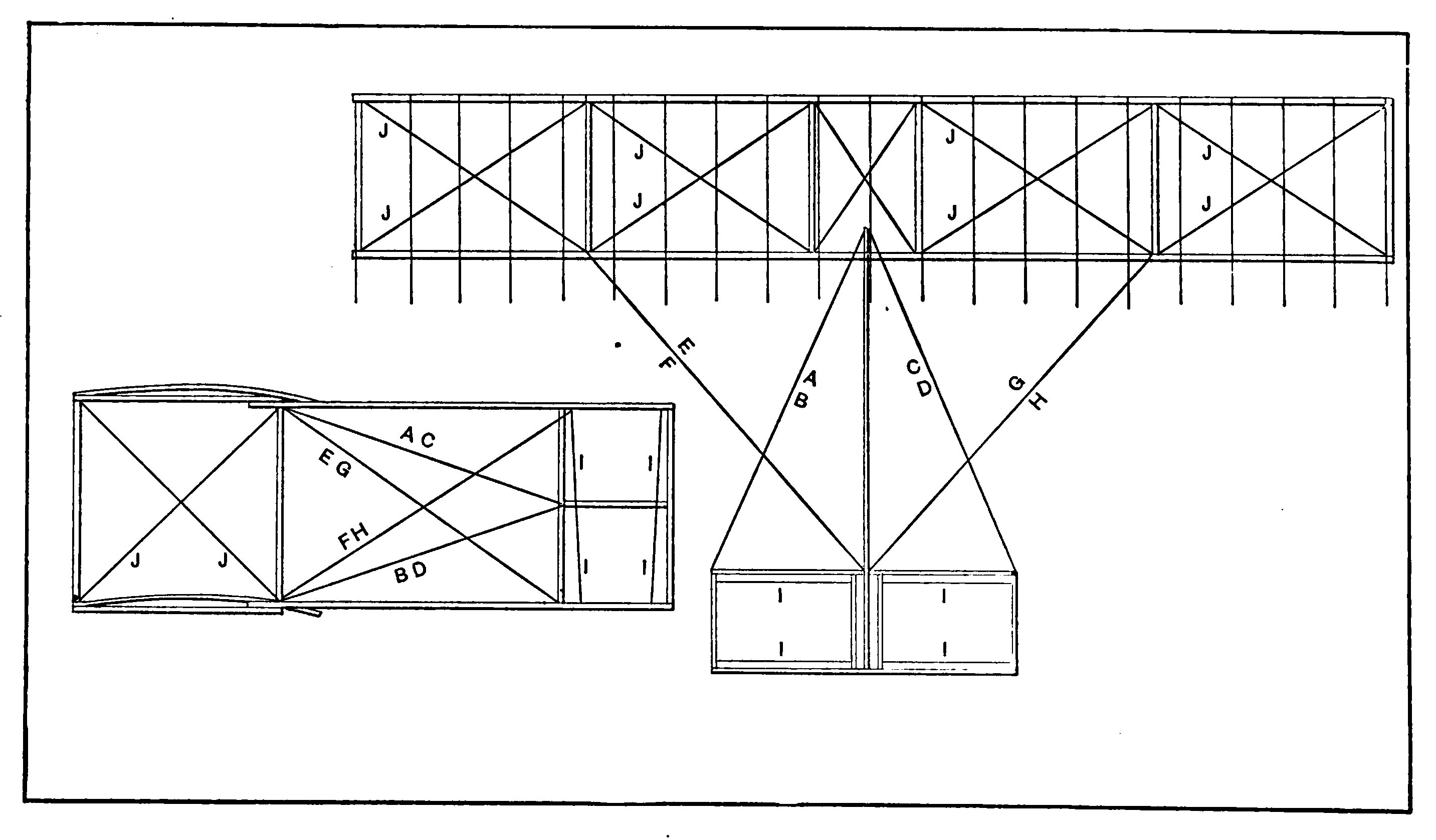 Fig. 23.—Plan and Elevation Views of Piano Wire Bracing.