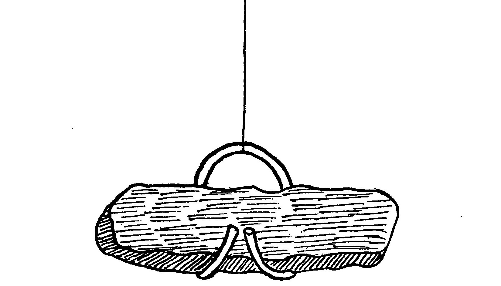 FIG. 3. Lodestone suspended from thread so as to point North and South.