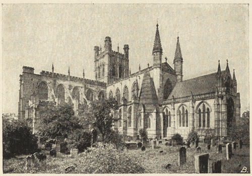 Chester West Front of Cathedral England Postcard