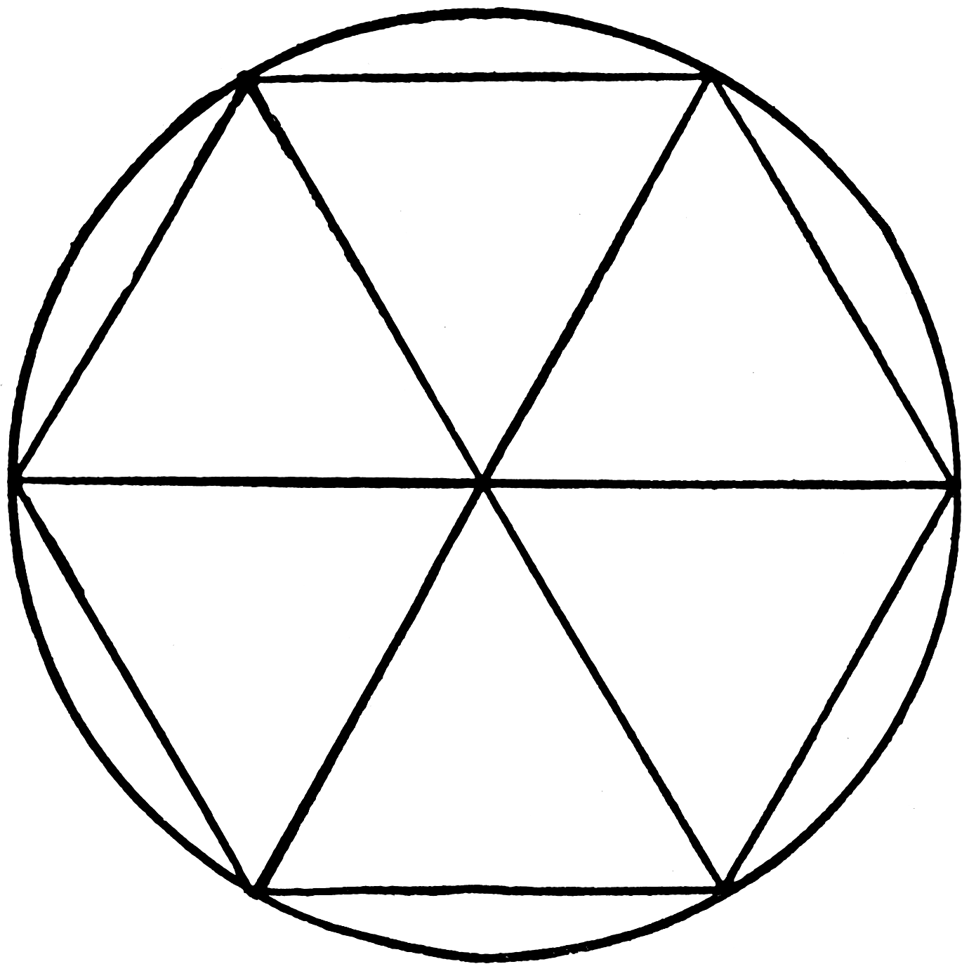 Circle and hexagons