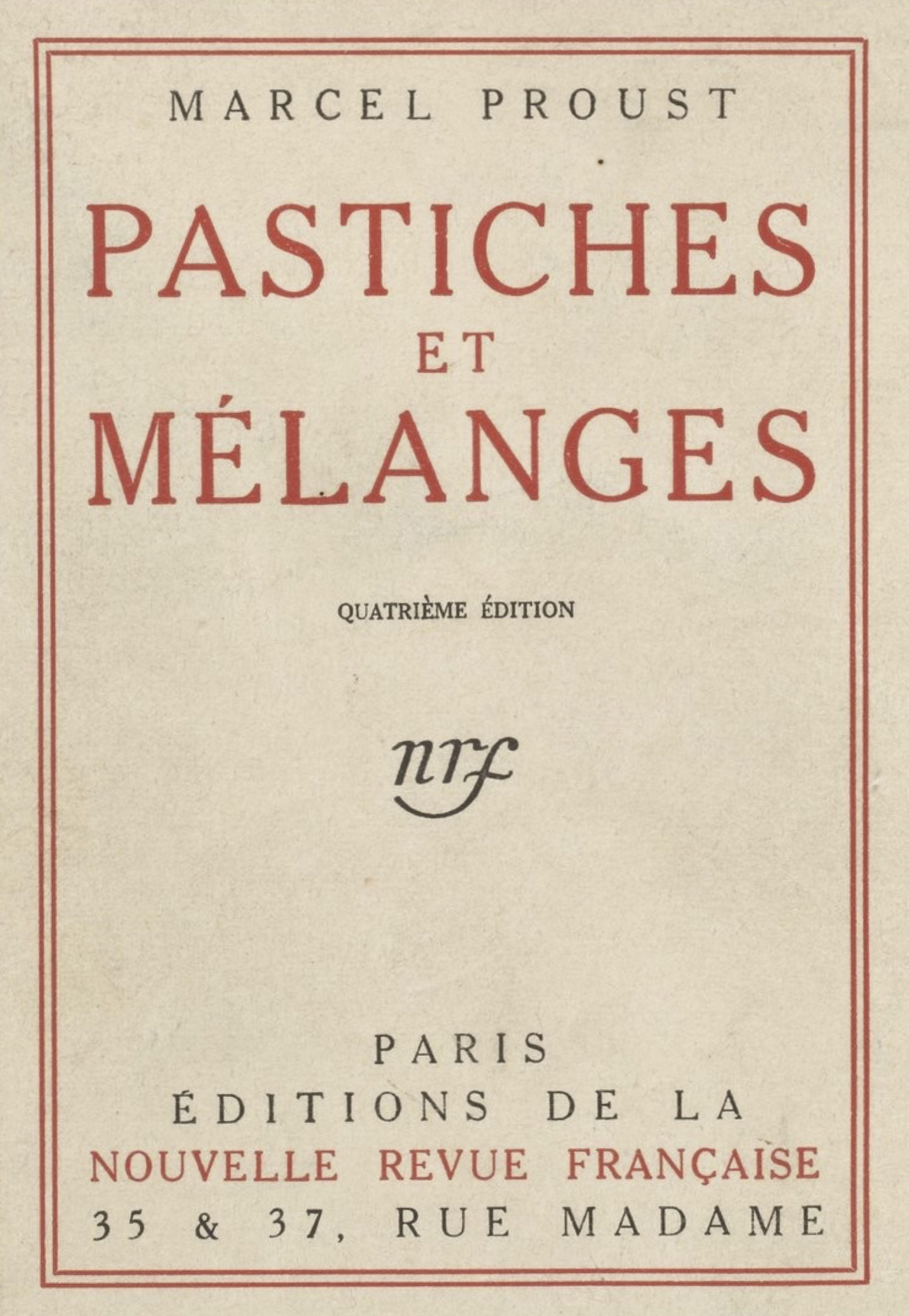 The Project Gutenberg Ebook Of Pastiches Et Melanges By Marcel Proust