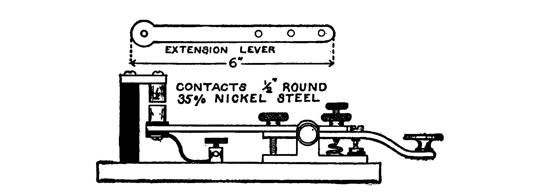 Fig. 67. Morse Key fitted with Extension Lever.