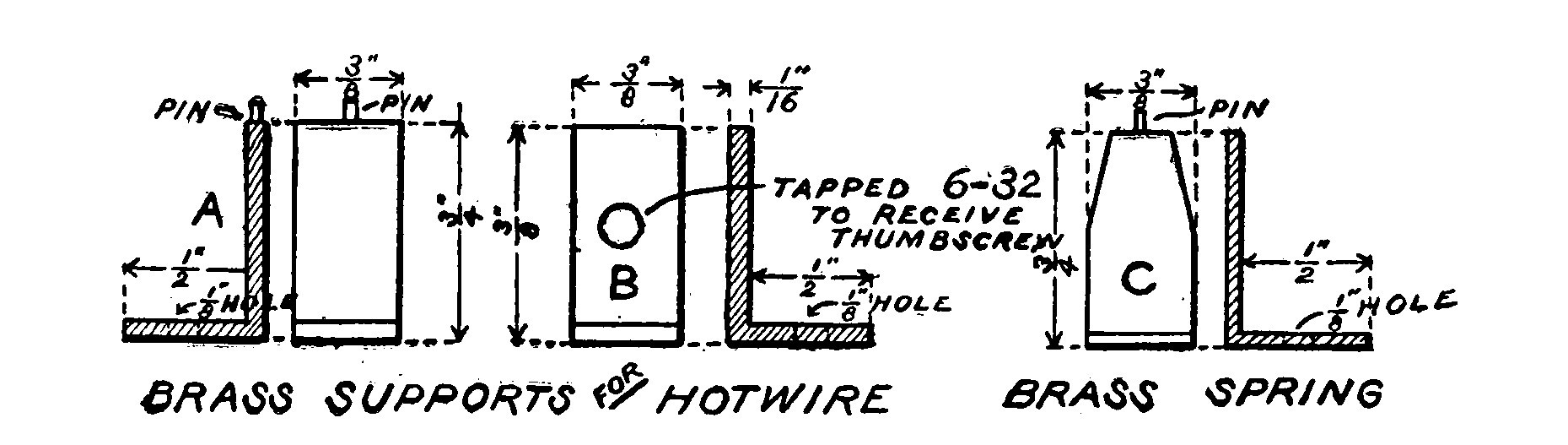 Fig. 83. Details of "Hot Wire" Supports.