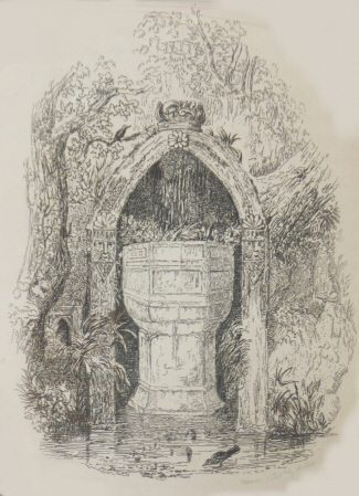 Font in the grounds of Plas Newydd