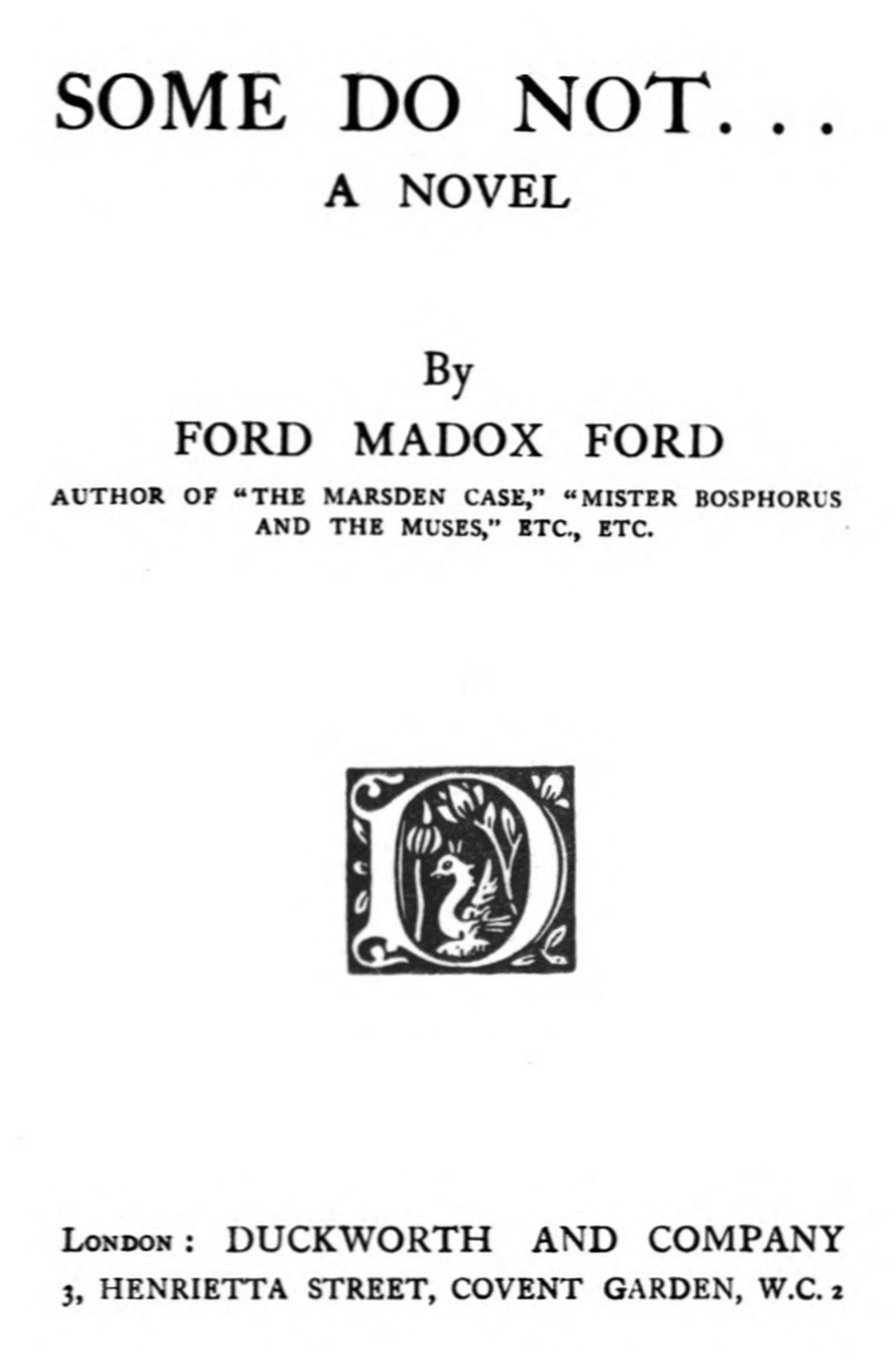 The Project Gutenberg eBook of Some do not..., by Ford Madox Ford.