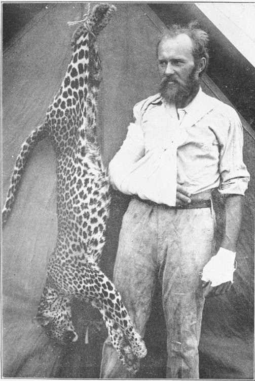 MR. AKELEY AND THE LEOPARD HE KILLED BARE HANDED