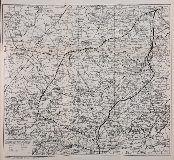 Position of the Line in Flanders, April 9