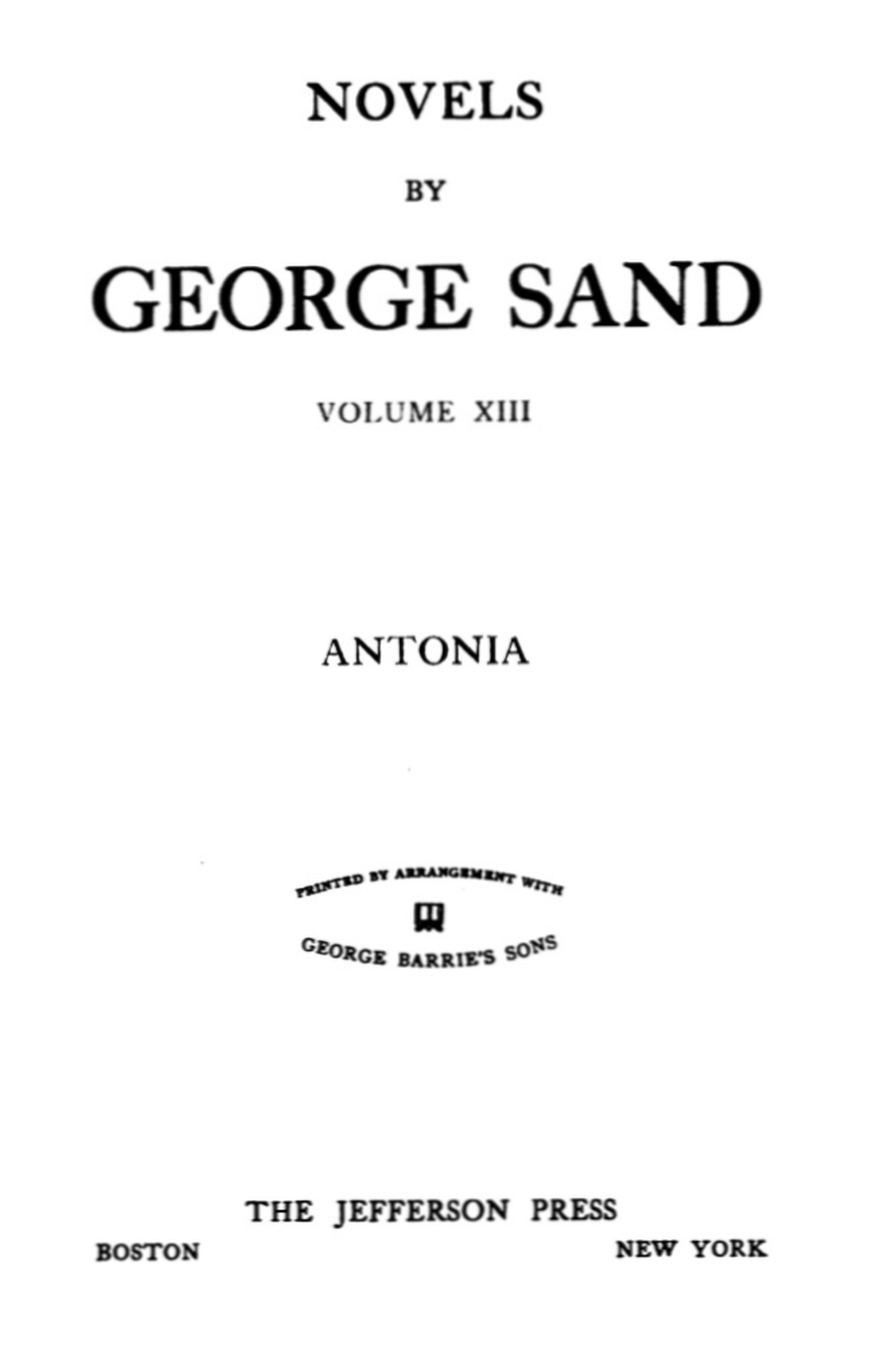 The Project Gutenberg eBook of Antonia, by George Sand.
