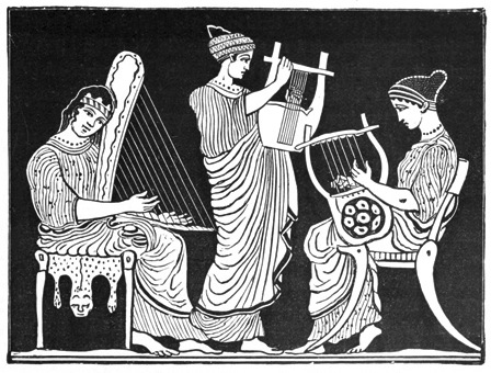 Illustration: Muse with a harp