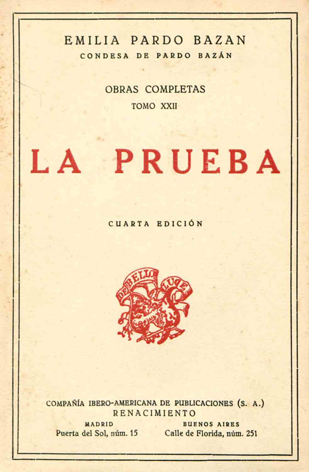 La prueba, by Emilia Pardo Bazán—A Project Gutenberg eBook