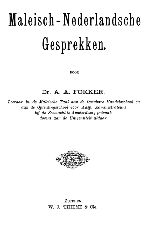 Oorspronkelijke titelpagina.