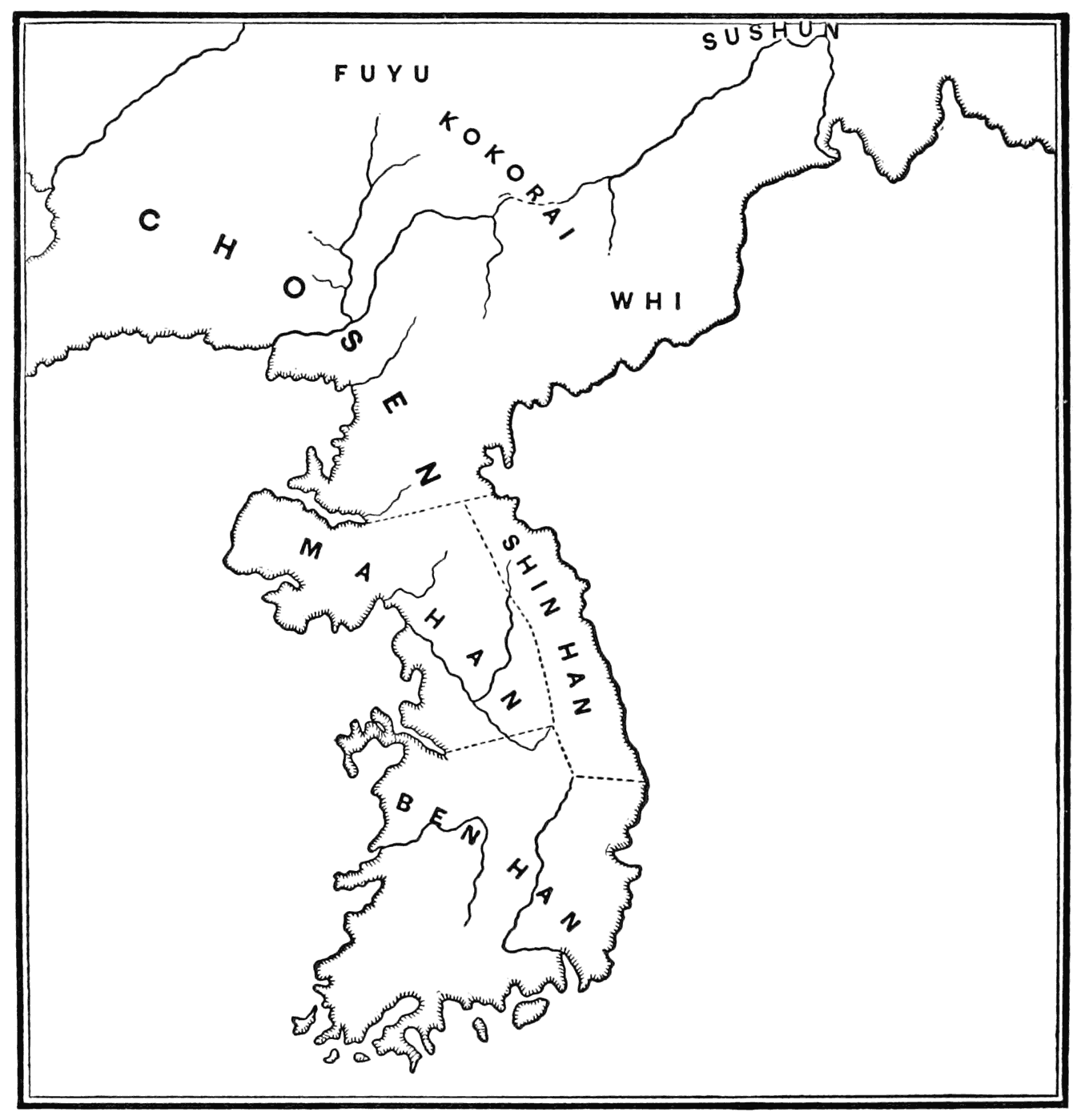 Map of Sam-han in Southern Corea.