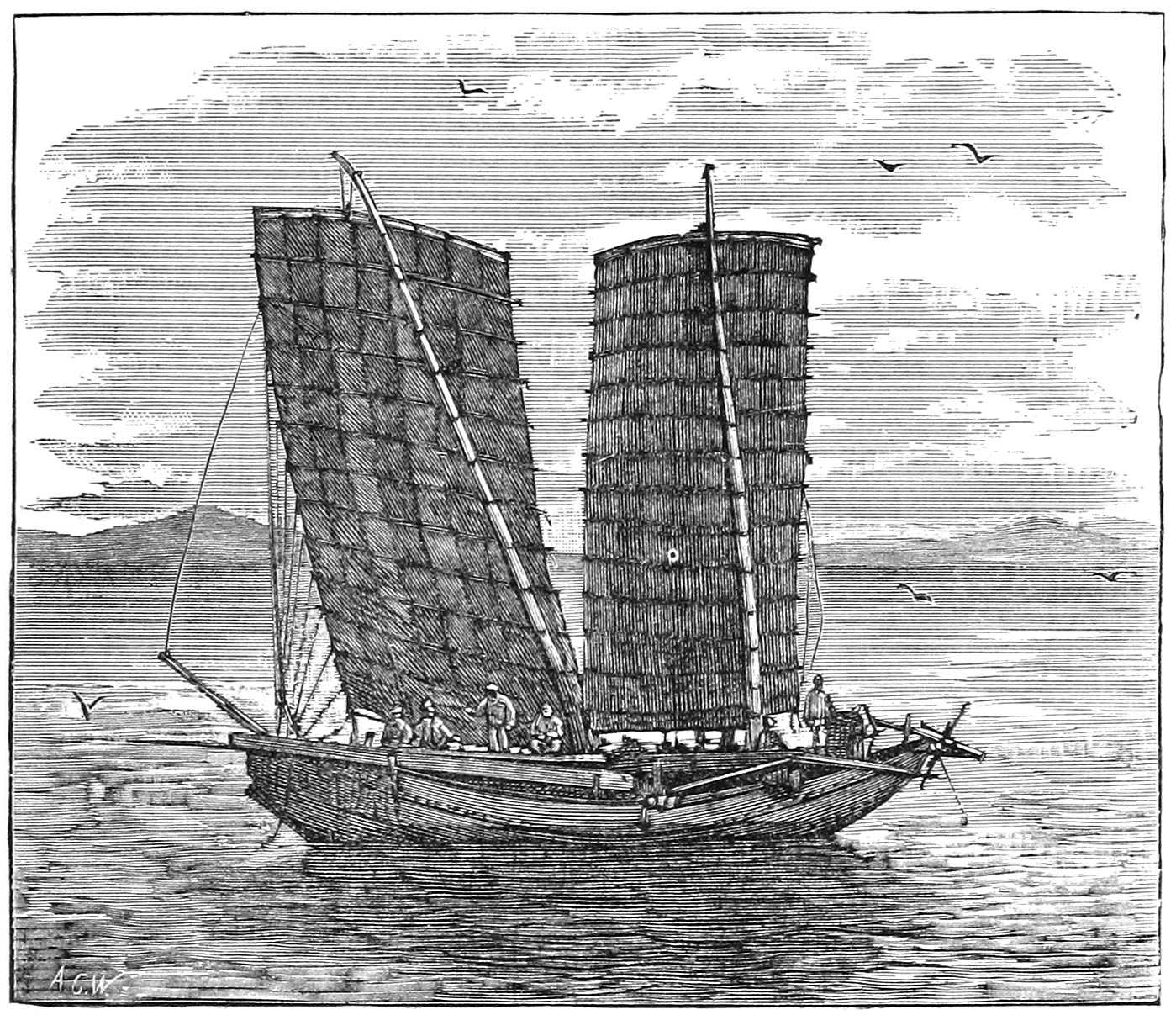 Two-Masted Corean Vessel (from a Photograph taken in 1871).