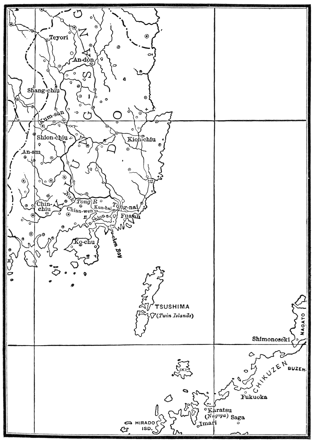 Map of the Japanese Military Operations of 1592.