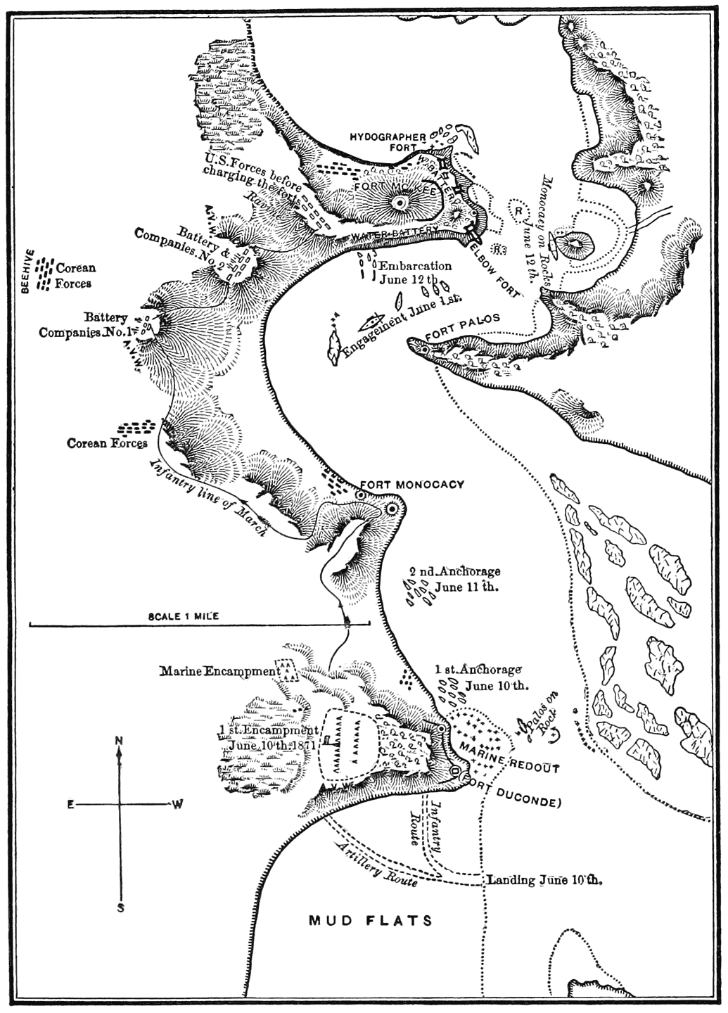 Map of the American Naval Operations in 1871.