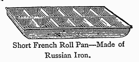 Short French Roll Pan--Made of Russian Iron.