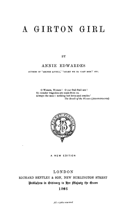 The Project Gutenberg eBook of A Girton Girl, by Annie Edwardes. picture