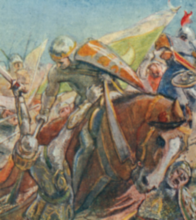 Wherever the battle was hottest, Richard seemed to spring
from the ground