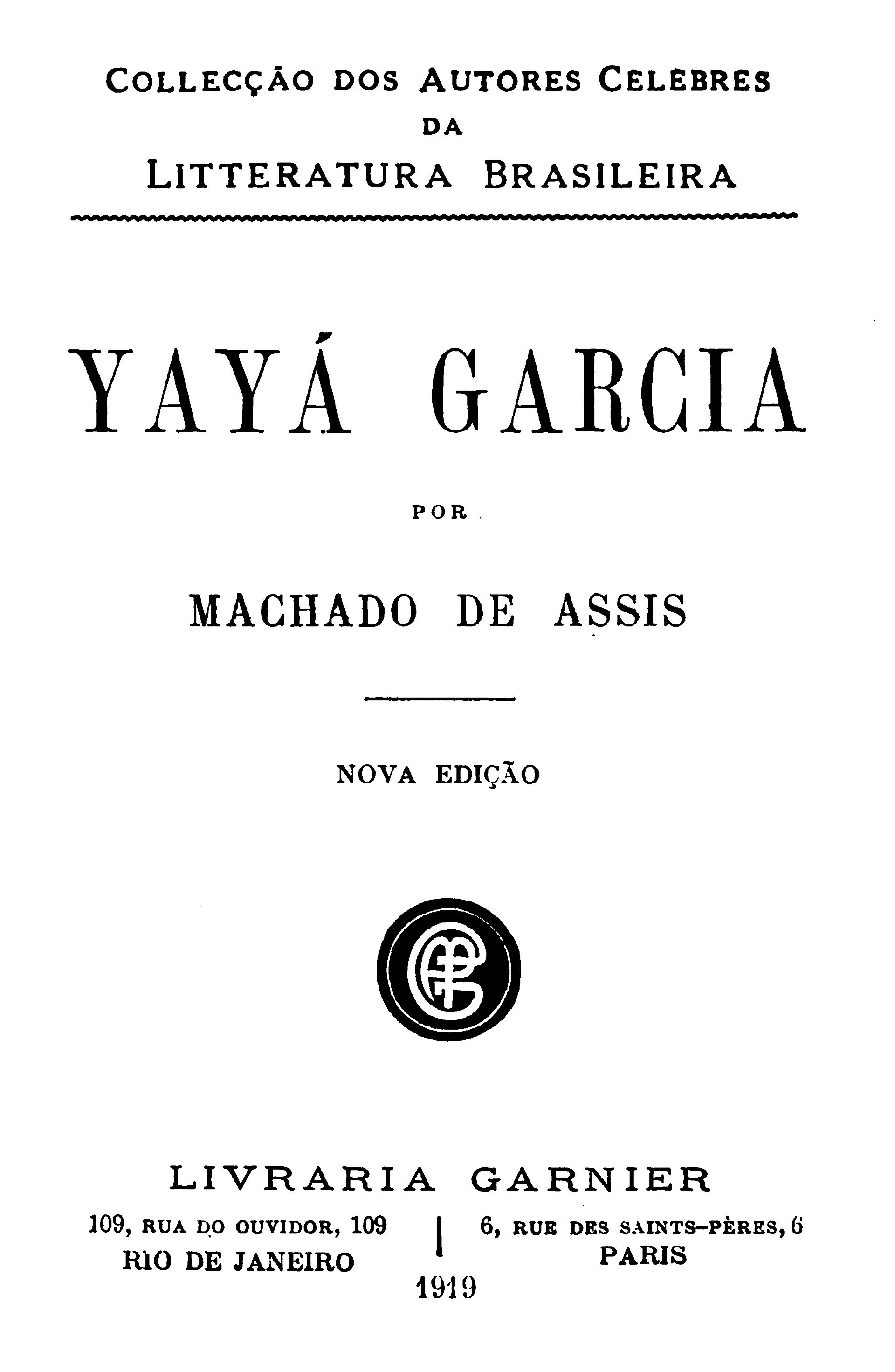 The Project Gutenberg eBook of Yayá Garcia, by Machado de Assis. foto