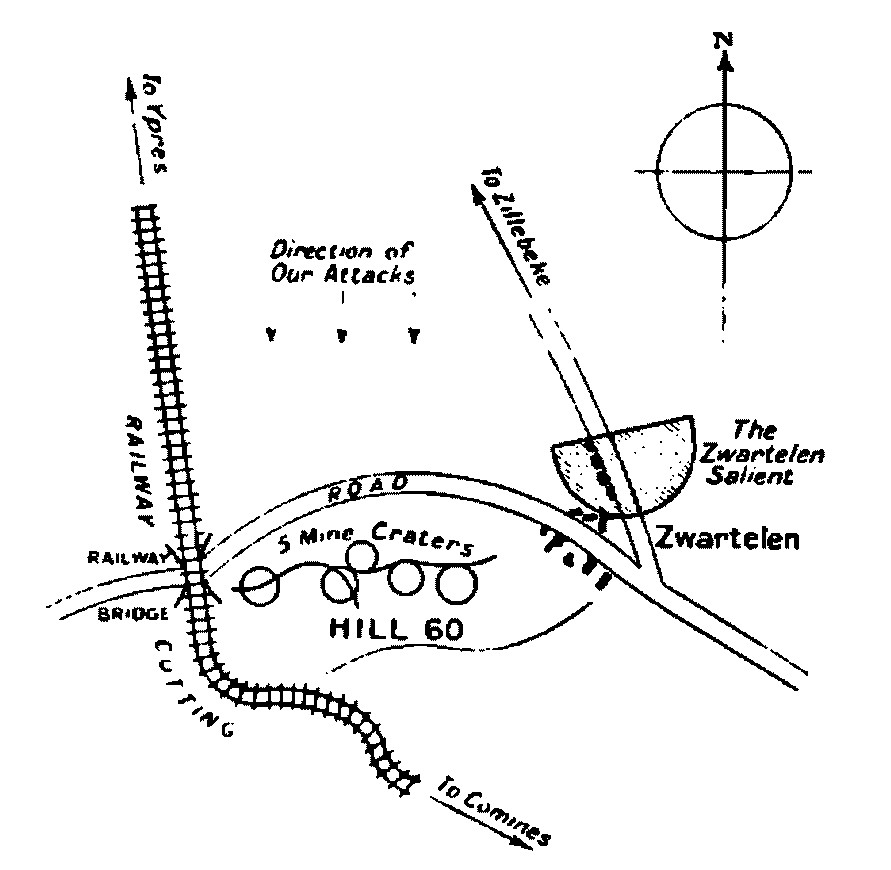 Diagram of the Hill 60 area