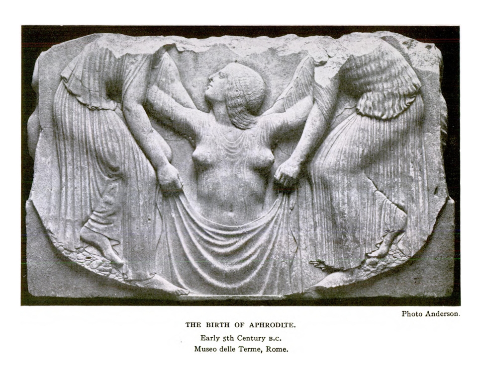 THE BIRTH OF APHRODITE. Early 5th Century B.C. Museo delle Terme, Rome.