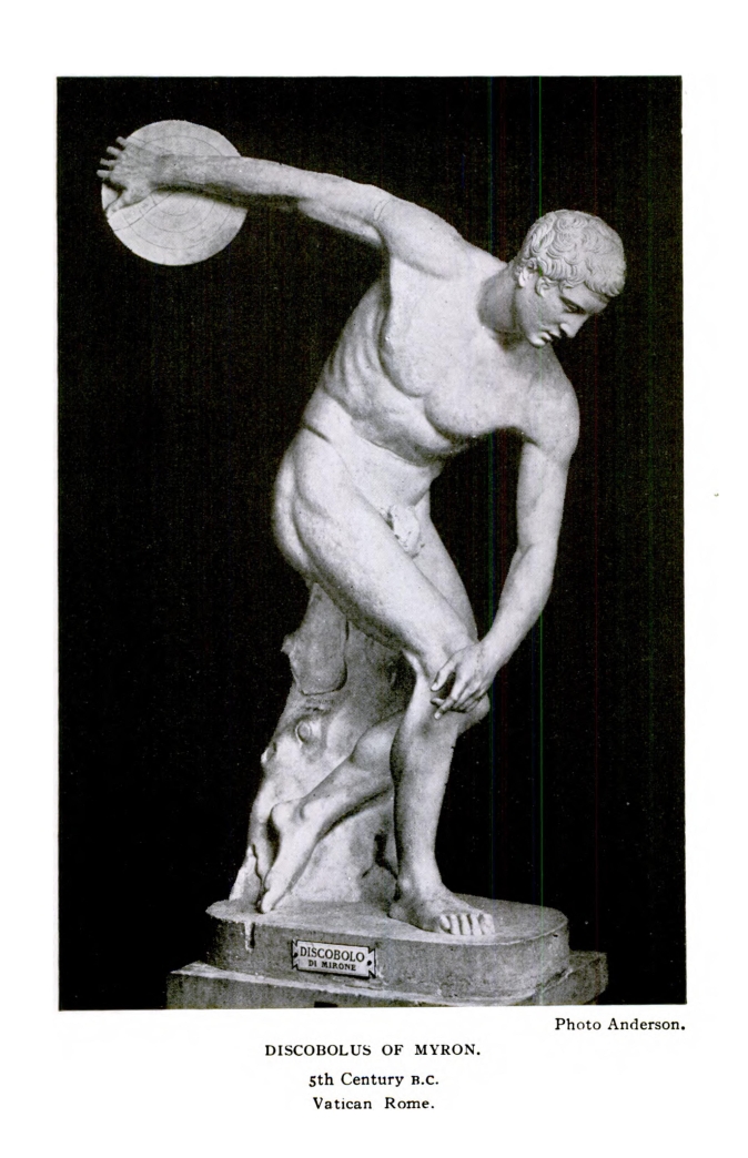 DISCOBOLUS OF MYRON. 5th Century B.C. Vatican Rome.