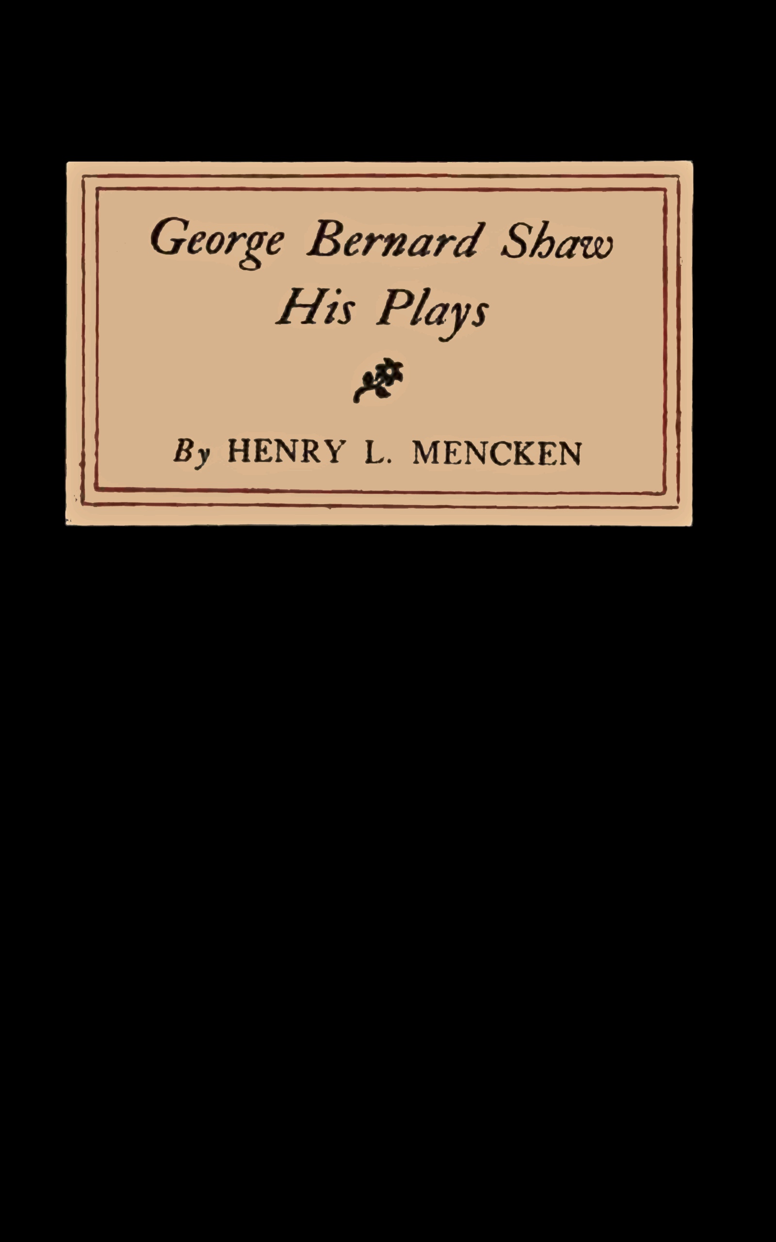 George Bernard Shaw His Plays, by Henry L pic image