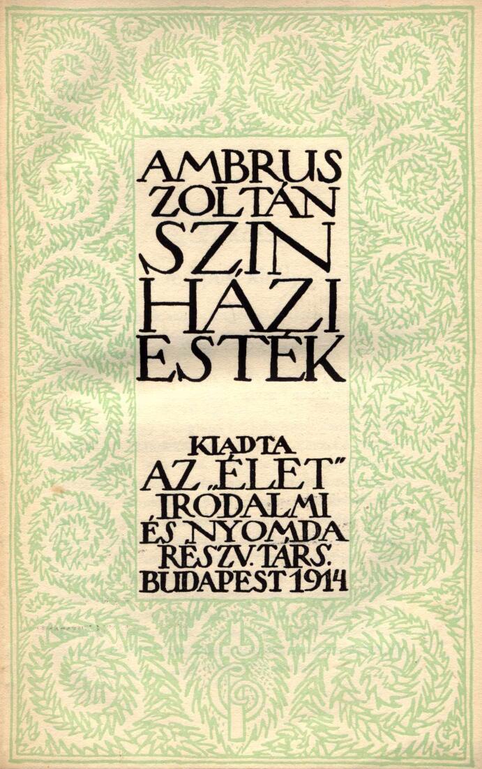 Sudden descent Specimen via The Project Gutenberg eBook of Színházi esték by Zoltán Ambrus