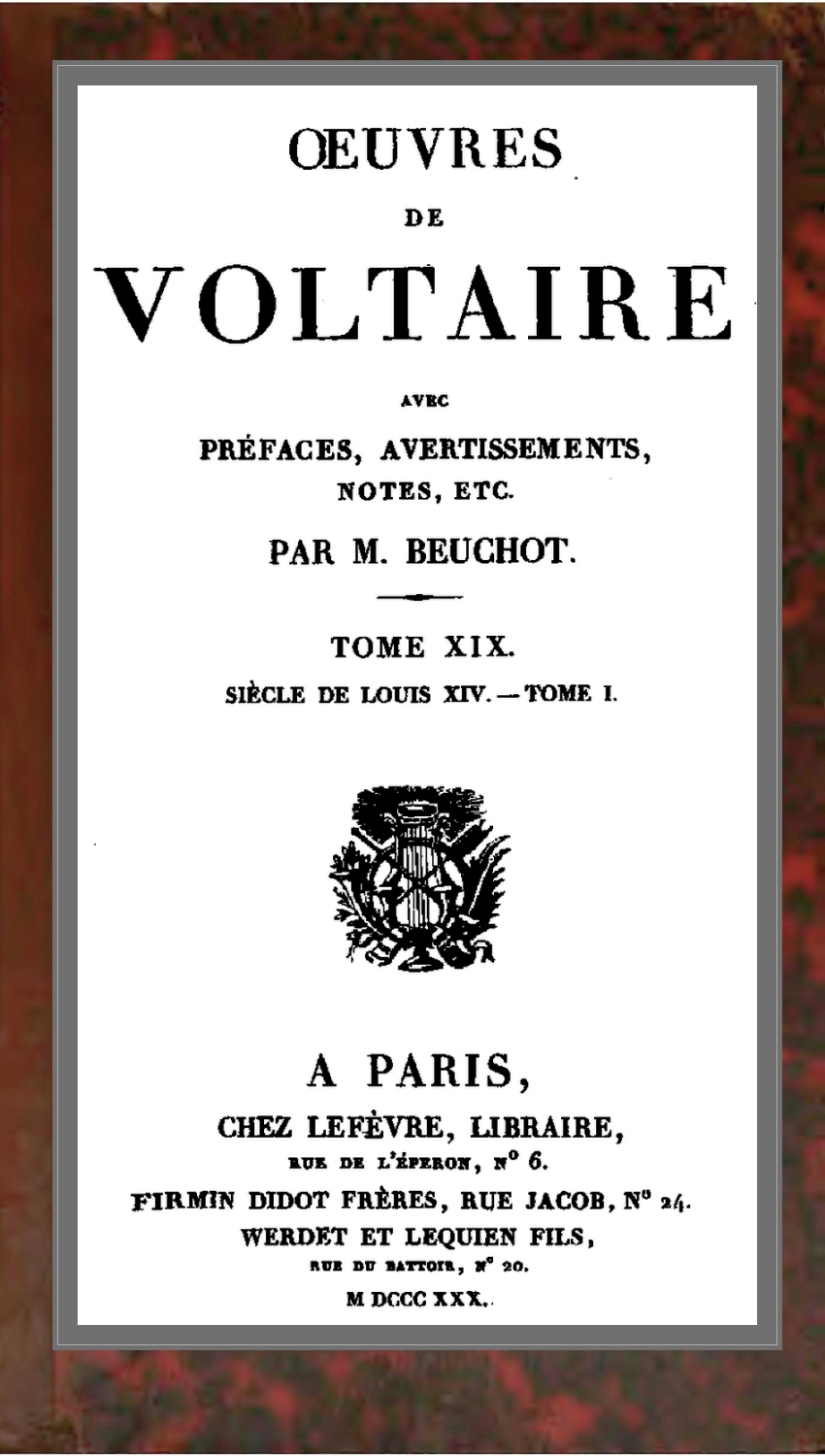 The Project Gutenberg eBook of Oeuvres de Voltaire; Tome XIX.