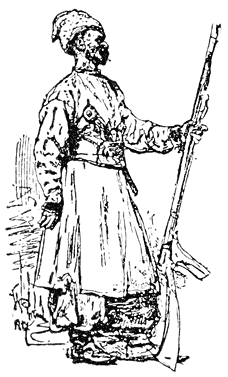 Standing Cossack with long rifle.
