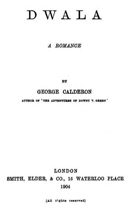 Dwala, by George Calderon—A Project Gutenberg eBook