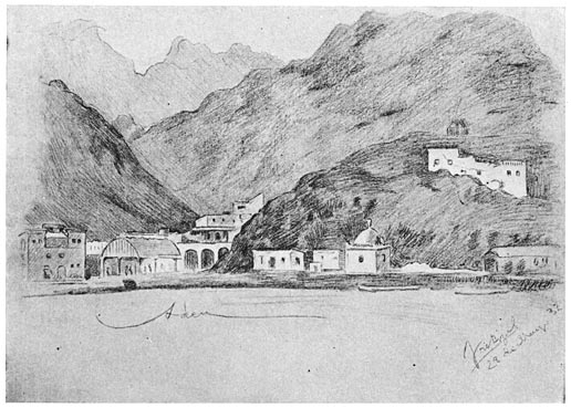 Aden—May 28, 1882. (From Rizal’s Sketch-book.)